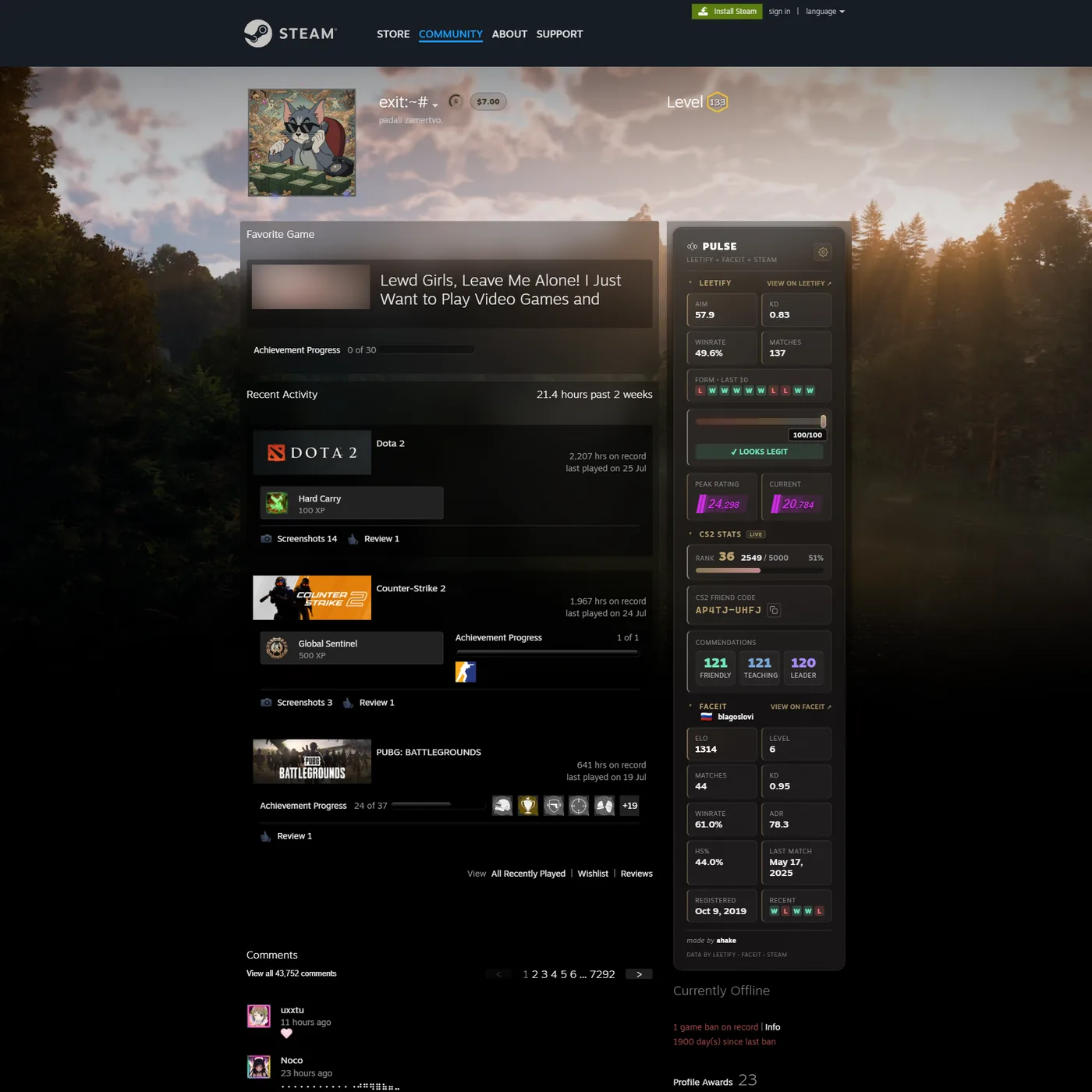 Adaptive accent: the panel picks up the profile background colors